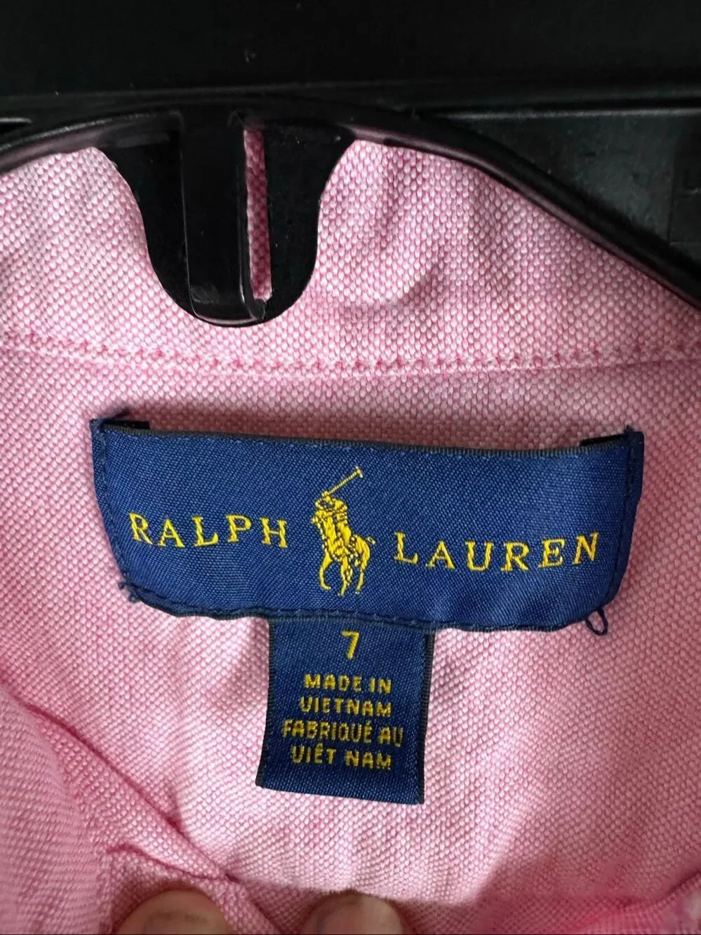 Ralph Lauren Girls Pink Button Front Shirt Size 7